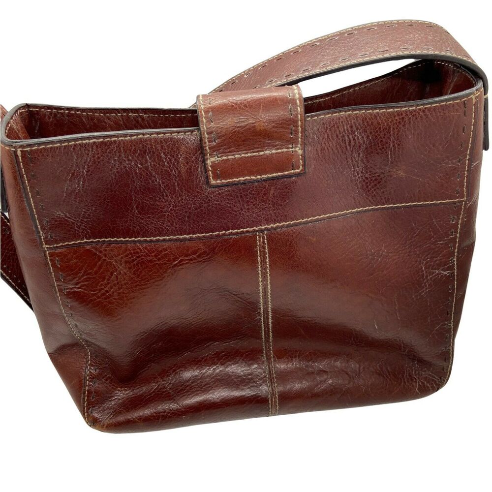 Fossil Purse Shoulder Bag 90s Sedona ZB9097 Brown Leather Inner Pockets Vintage